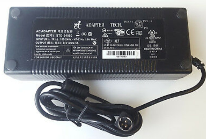 New Adapter Tech Std-24050 24V 5.0A AC DC Power Supply Adapter 3Pin Din